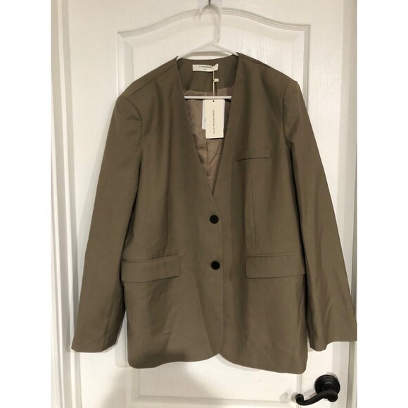 Commense Women's Business Casual Blazer Two Button Long Sleeve Camel XL NWT - Picture 3 of 9